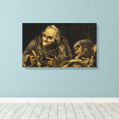 スケルトンの老婆（死） （フランシスコ・ゴヤ） キャンバスプリント (インサイチュ (ウッドフロア))