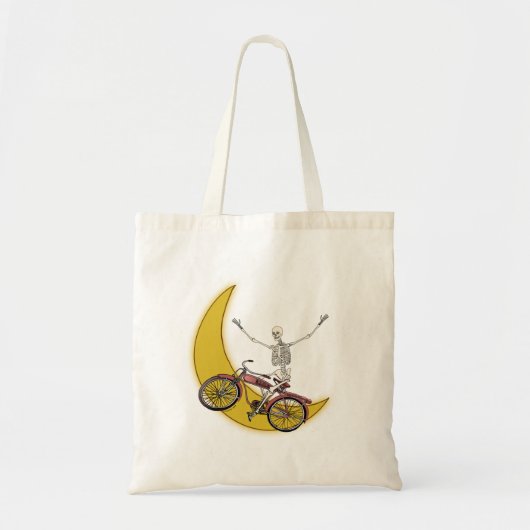 スケルトンの自転車乗り トートバッグ (正面)