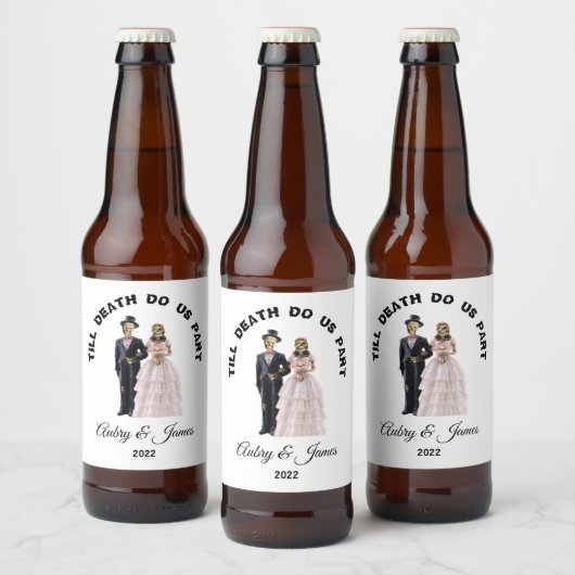 スケルトンの花嫁と花婿 ビールラベル (ボトル)