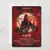 スケルトンの血の月のハロウィンパーティー 招待状 (正面)