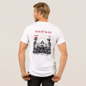 スケルトンの親友が乾杯 トライブレンドTシャツ (裏面全面)