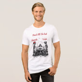 スケルトンの親友が乾杯 トライブレンドTシャツ (正面全面)