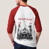 スケルトンの親友が乾杯 Tシャツ (裏面)