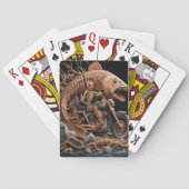 スケルトンは彼のチョッパー・バイクを走り去る道を走った トランプ (裏面)