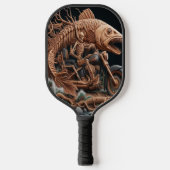 スケルトンは彼のチョッパー・バイクを走り去る道を走った ピックルボールラケット (正面)