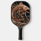 スケルトンは彼のチョッパー・バイクを走り去る道を走った ピックルボールラケット (裏面)