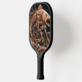 スケルトンは彼のチョッパー・バイクを走り去る道を走った ピックルボールラケット (左)