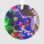 スケルトンぶら下がったのオーナメントカラフルクリスマス オーナメント (裏面)