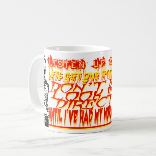 スケルトンを使ったアグレッシブモーニングコーヒーマグ コーヒーマグカップ (正面左)