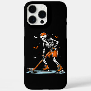 スケルトンアイスホッケーハロウィーン少年たち面白いハロウィーン iPhone 16 PRO MAXケース