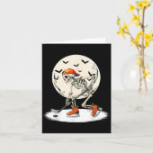 スケルトンアイスホッケームーンハロウィンメンズボーイズキッズ カード (黄色い花)