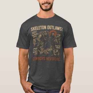 スケルトンアウトローズカウボーイ映画のポスター ハロウィン ギャル Tシャツ