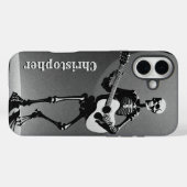 スケルトンアコースティックギター白黒粒子グランジ Case-Mate iPhoneケース (裏面 (横))