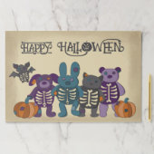 スケルトンアニマルズパンプキンハロウィーン紙ランチョンマット ペーパーパッド (インサイチュ)