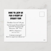 スケルトンインスタイルハロウィーン招待状はがき シーズンポストカード (裏面)