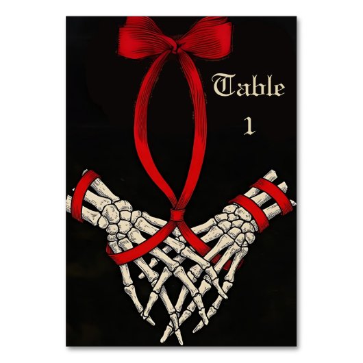 スケルトンインスパイアタロットハンドスティングテーブルカード テーブルナンバー (正面)