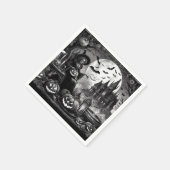 スケルトンウィッチカボチャ スタンダードカクテルナプキン (角)