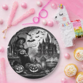 スケルトンウィッチカボチャ ペーパープレート (パーティー)