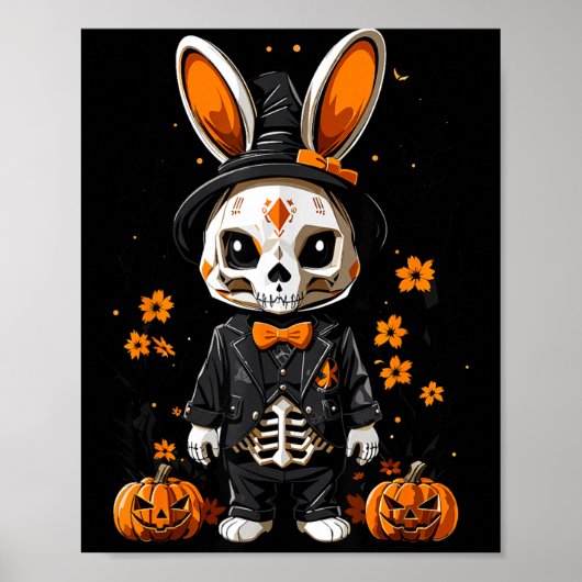 スケルトンウサギのハロウィン仮装 ポスター (正面)