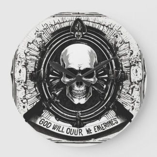 "スケルトンエレガンス：ミニスカルウォールクロック" ラージ壁時計