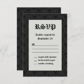 スケルトンエレガントウェディングRSVP 招待状 (正面/裏面)