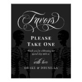 スケルトンエレガントゴシック結婚式の引き出物 ポスター (正面)