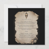 スケルトンエレガントドレスダンス&カクテルハロウィーン 招待状 (裏面)