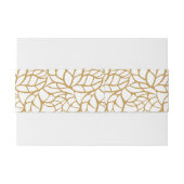 スケルトンエレガントリーフパターンアステカ金ゴールド色 招待状ベリーバンド (裏面例)