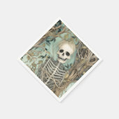 スケルトンエレガントヴィンテージハロウィーン スタンダードカクテルナプキン (角)