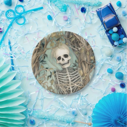 スケルトンエレガントヴィンテージハロウィーン ペーパープレート (パーティー)