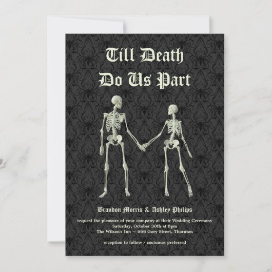 スケルトンエレガント結婚式招待状 招待状 (正面)