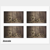 スケルトンカスタム文字シール 長方形シール (シート)