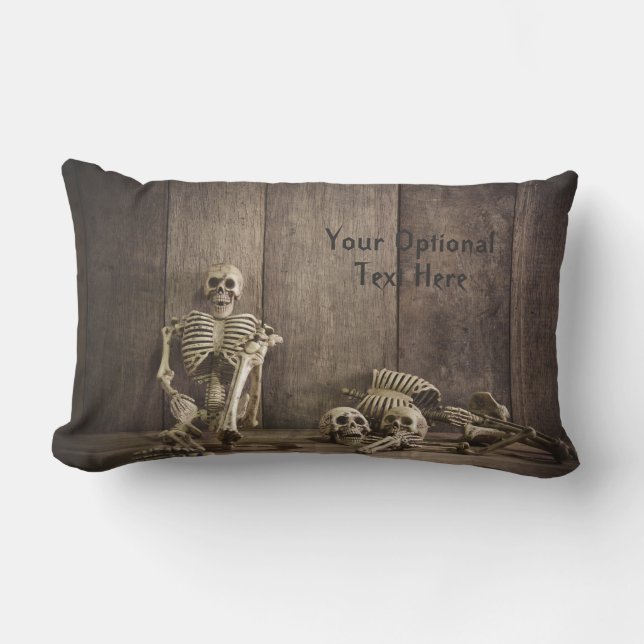 スケルトンカスタム文字装飾用クッション ランバークッション (正面)