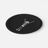 スケルトンカッコいいハロウィーンデザイン ペーパープレート (アングル)