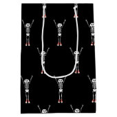 スケルトンカッコいいハロウィーンデザイン ミディアムペーパーバッグ (裏面)