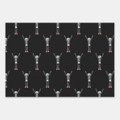 スケルトンカッコいいハロウィーンデザイン ラッピングペーパーシート (正面3)