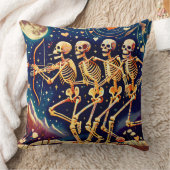 スケルトンカップルのバレンタインデークッション クッション (ブランケット)