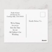 スケルトンカップルの日付の保存 ポストカード (裏面)