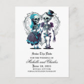 スケルトンカップルセーブ・ザ・デート案内 ポストカード (正面)