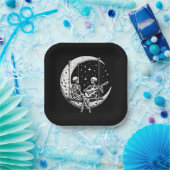 スケルトンカップル月のギター ペーパープレート (パーティー)