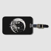 スケルトンカップル月のギター ラゲッジタグ (正面横)