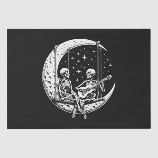 スケルトンカップル月のギター 薄葉紙 (正面)