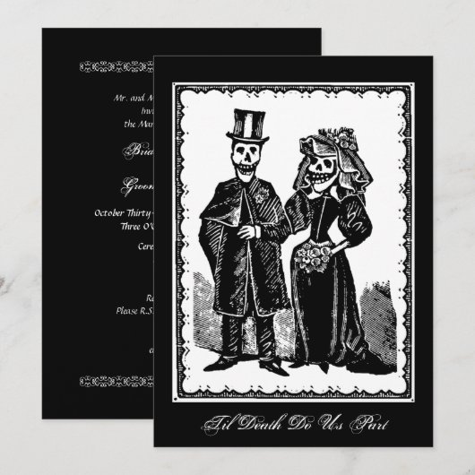 スケルトンカップル – 招待状 (正面/裏面)