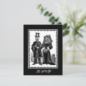 スケルトンカップル(RSVP) – 小招待状 出欠カード (スタンド正面)