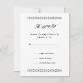 スケルトンカップル(RSVP) – 小招待状 出欠カード (裏面)