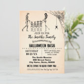 スケルトンカップルw 4キッズ引っ越し祝いパーティーハロウィーン 招待状 (スタンド正面)