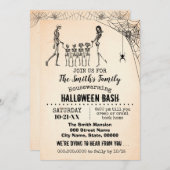 スケルトンカップルw 4キッズ引っ越し祝いパーティーハロウィーン 招待状 (正面/裏面)