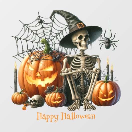 スケルトンカボチャのハロウィーンウィンドウの固定 ウィンドウサイン (シート)