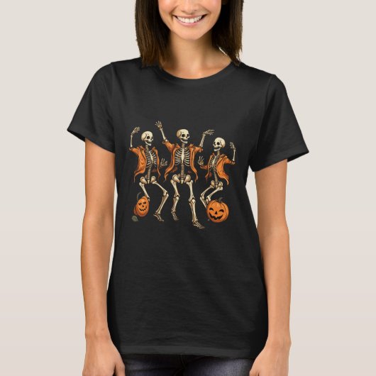スケルトンカボチャのハロウィーン Tシャツ (正面)