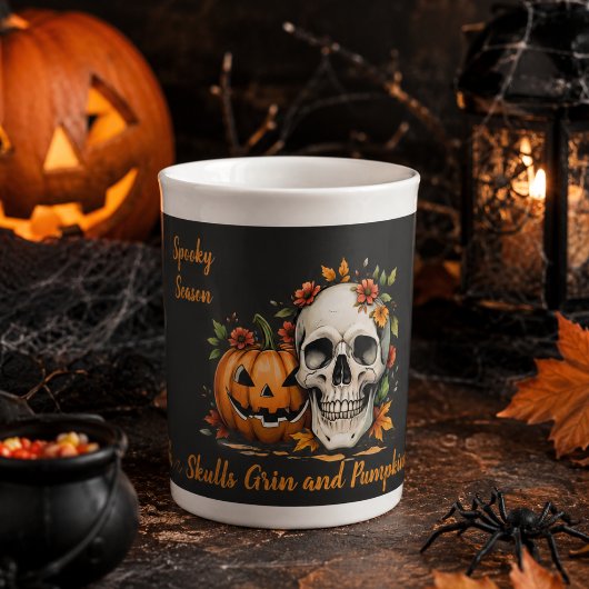 スケルトンカボチャハロウィン ボーンチャイナマグカップ
